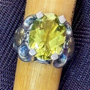 Stunning Ann King Lemon Quartz Sterling 18k G Womens ring size 6 never worn!